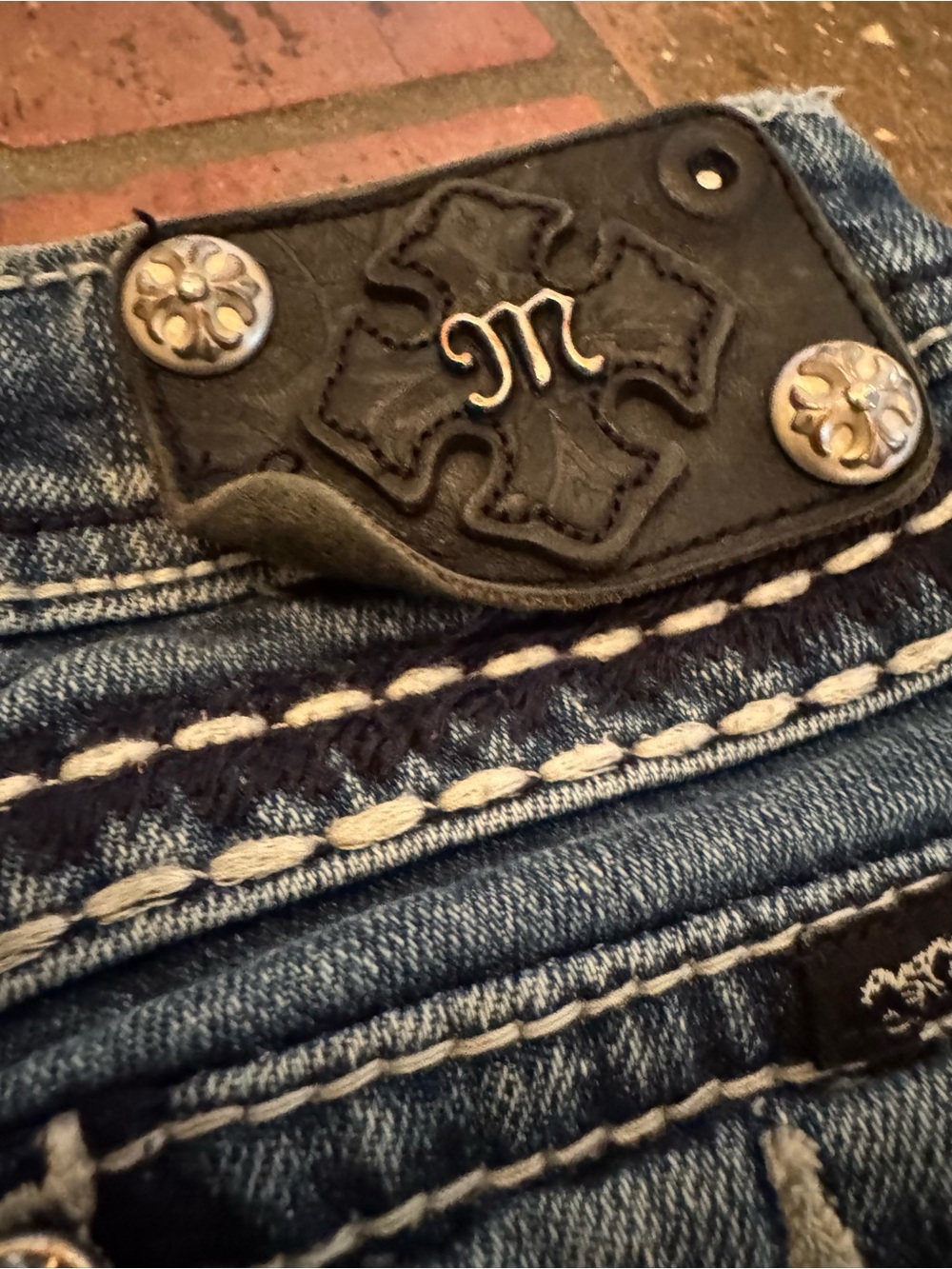 Miss Me Girls Size 10 Bootcut Jeans Rhinestone Embellished Western Y2K - Picture 10 of 14